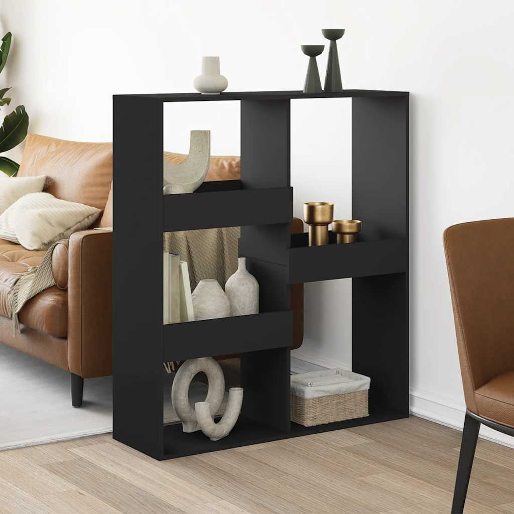 Room Divider 100x33x115 cm Engineered Wood Black