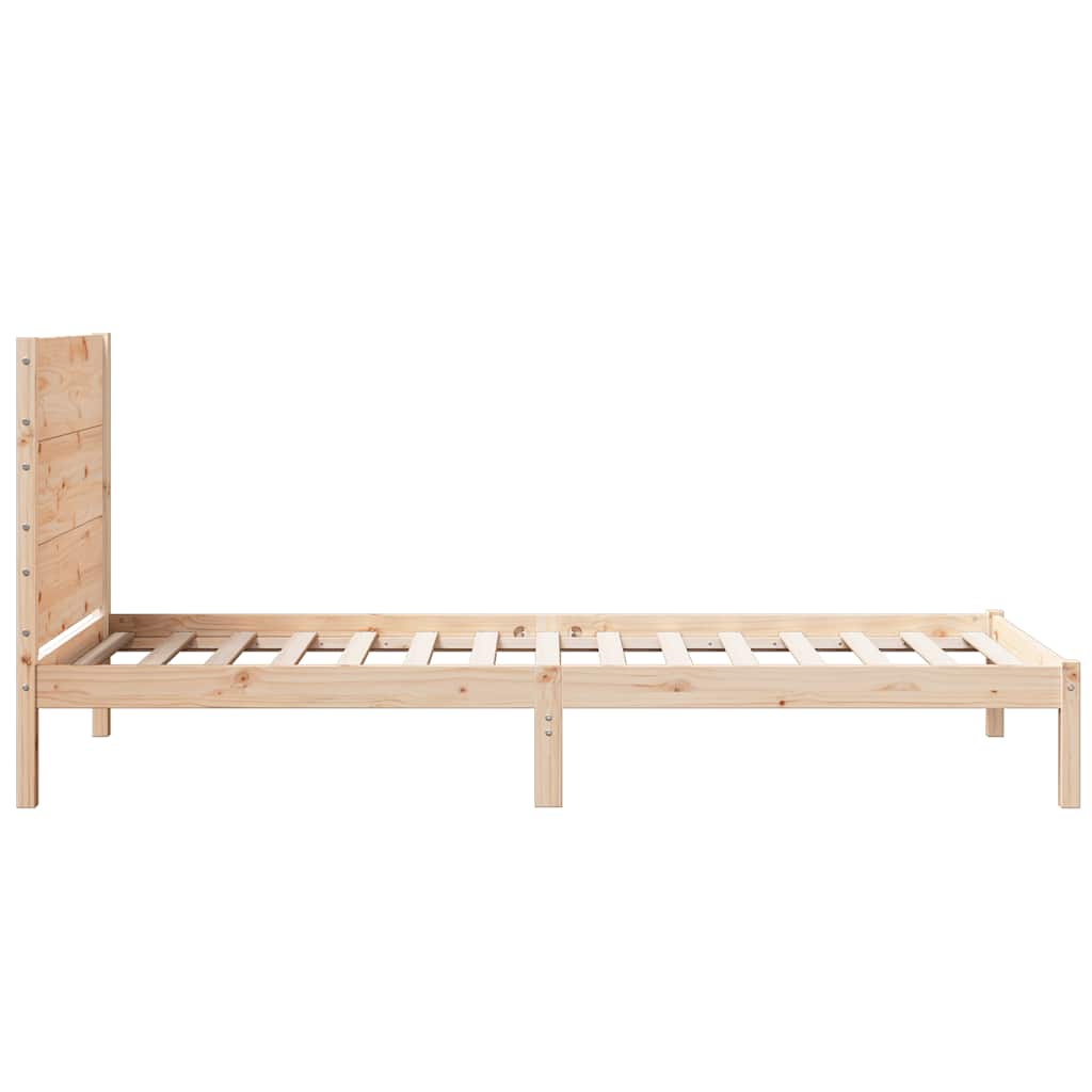 Extra Long Bed Frame without Mattress Solid Wood Length 210 cm 90 cm