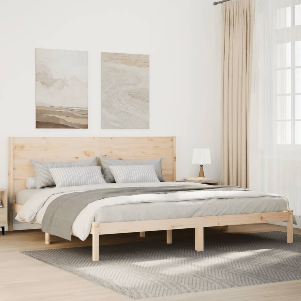Extra Long Bed Frame without Mattress Solid Wood Length 210 cm 200 cm
