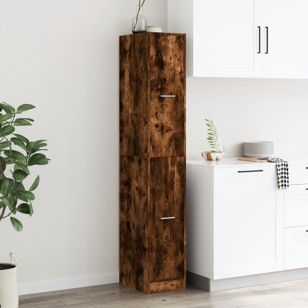 vidaXL Apothecary Cabinet Smoked Oak 30x41x174,5 cm Engineered Wood 3