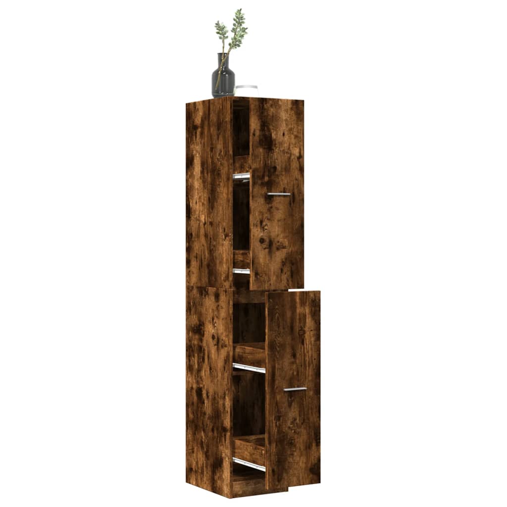 vidaXL Apothecary Cabinet Smoked Oak 30x41x174,5 cm Engineered Wood 1