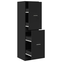 vidaXL Apothecary Cabinet Black 40x41x144,5 cm Engineered Wood 2
