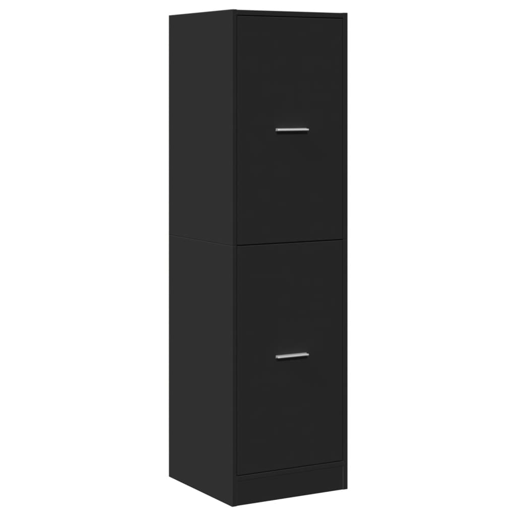 vidaXL Apothecary Cabinet Black 40x41x144,5 cm Engineered Wood 4