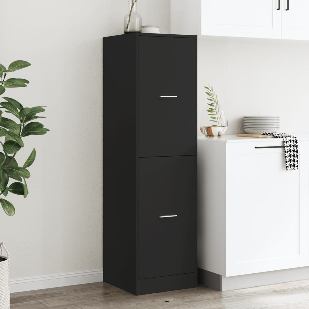 vidaXL Apothecary Cabinet Black 40x41x144,5 cm Engineered Wood 3