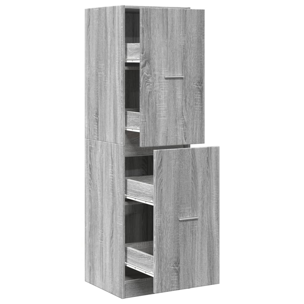 vidaXL Apothecary Cabinet Grey Sonoma 40x41x144,5 cm Engineered Wood 2