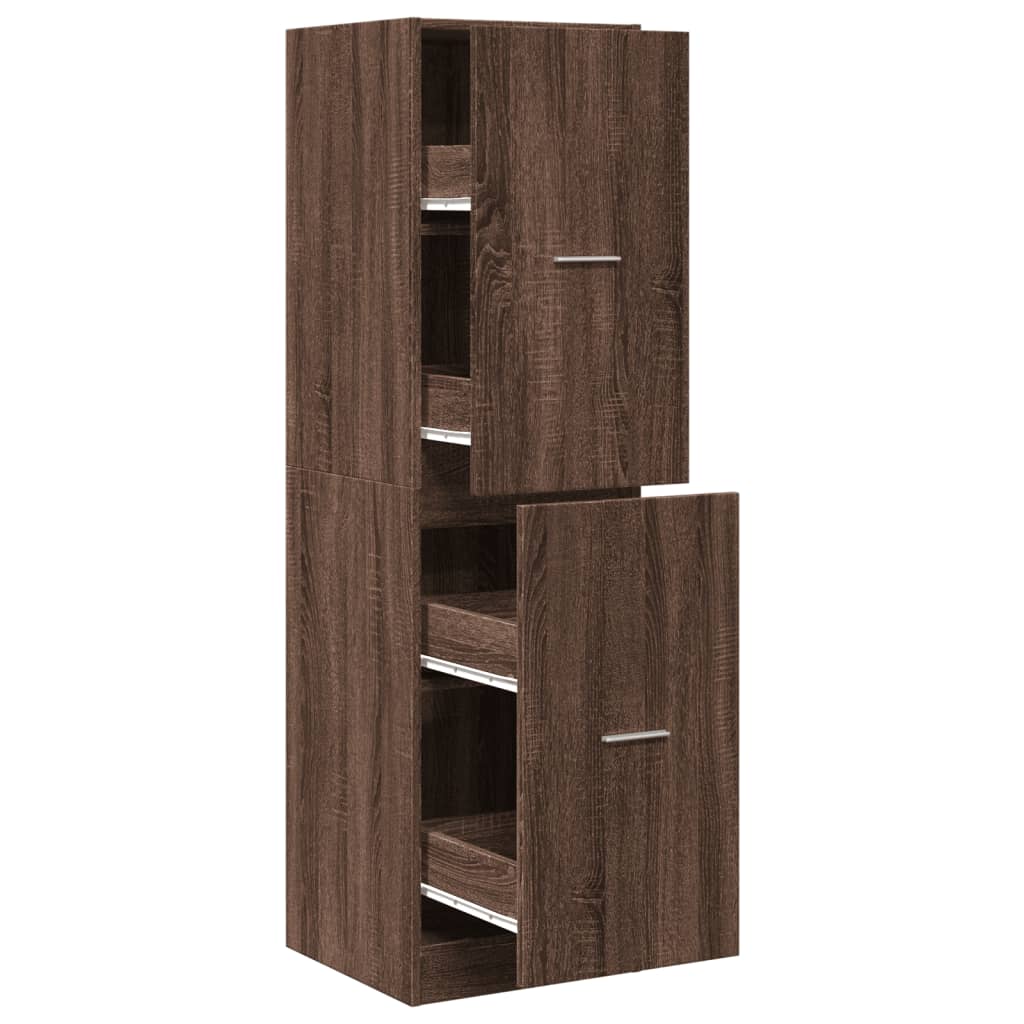 vidaXL Apothecary Cabinet Brown Oak 40x41x144,5 cm Engineered Wood 2