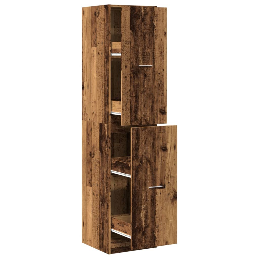 vidaXL Apothecary Cabinet Old Wood 40x41x174,5 cm Engineered Wood 2
