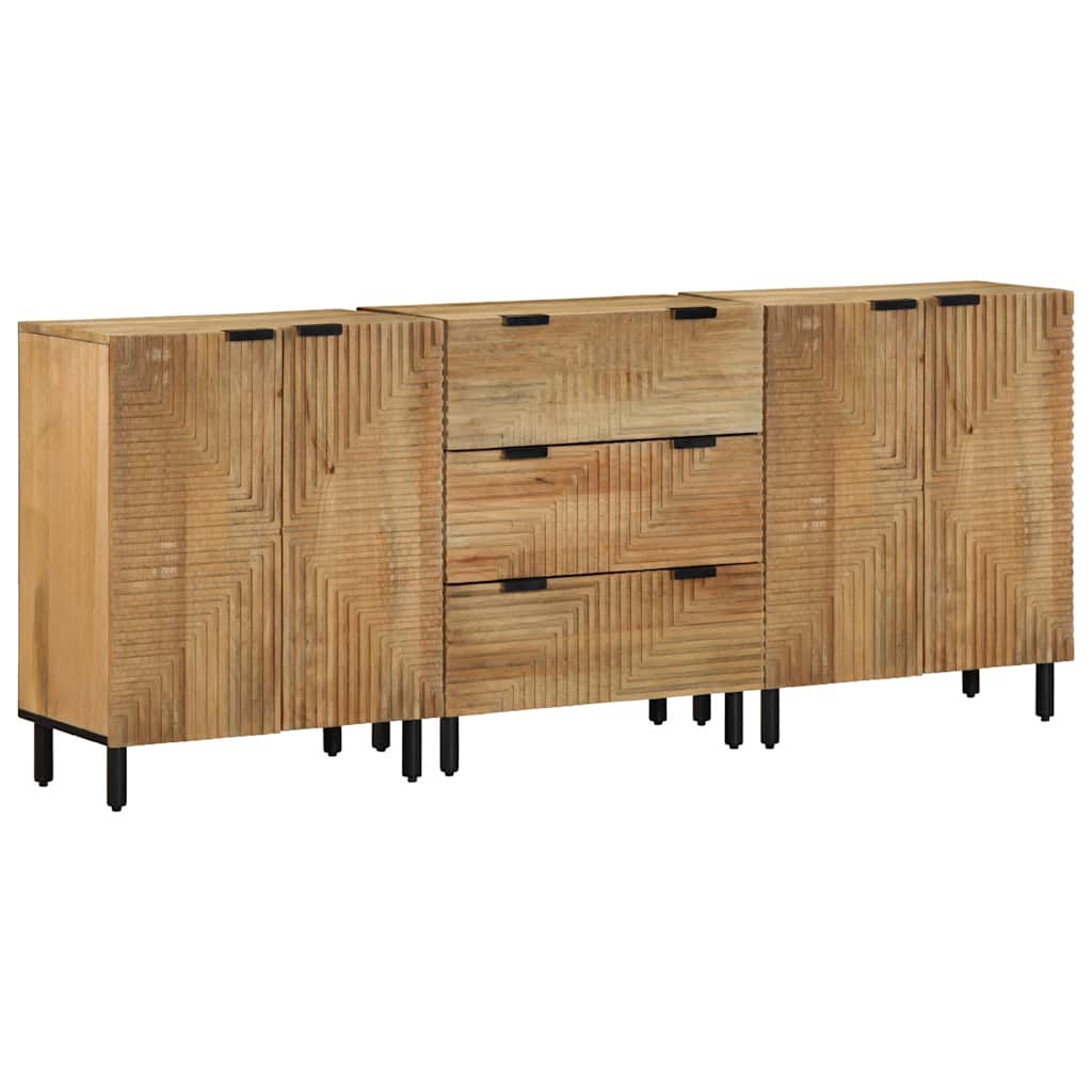 vidaXL 3 Piece Sideboards Brown 60x33x75 cm Solid Wood Mango 1