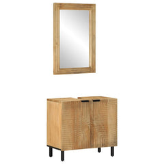 Bathroom Cabinet Set 2 pcs Natural 62 x 33 x 58 cm Solid mango wood