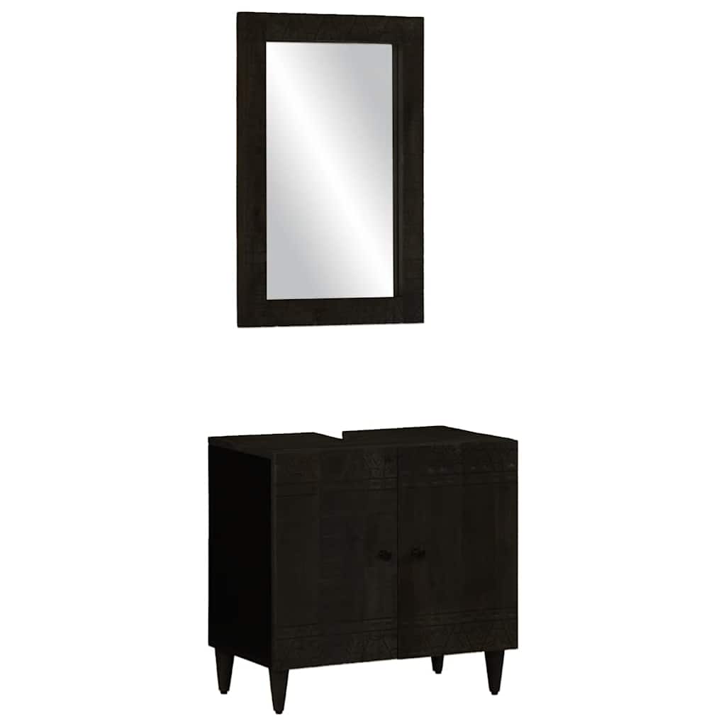 vidaXL 2 Piece Bathroom Furniture Set Solid Wood Mango 1