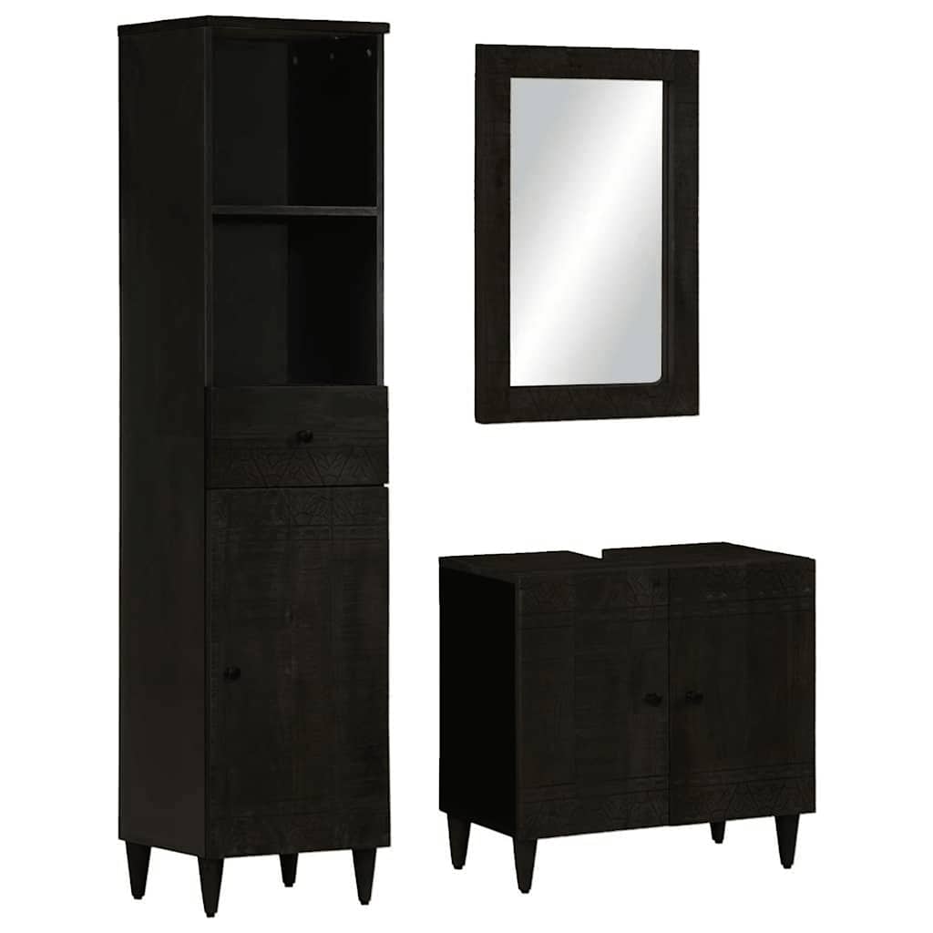 vidaXL 3 Piece Bathroom Furniture Set Solid Wood Mango 1