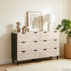 Sideboard 2 pcs Solid Mango Wood in a White Wash Finish