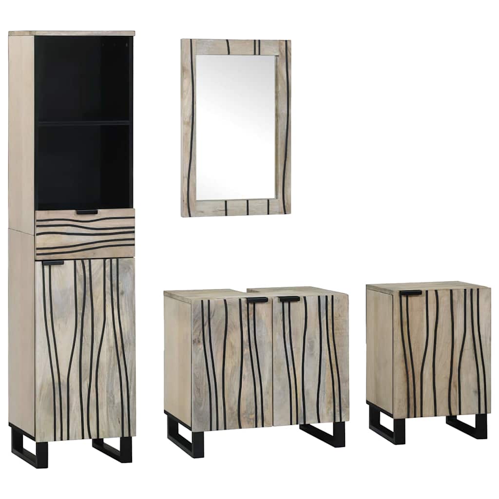 Bathroom Furniture Set 4 pcs Engineered Wood Walnut brown