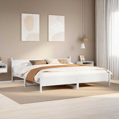 Bed Frame without Mattress Solid Wood Pine Length 200 cm White 200 cm
