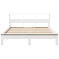 Bed Frame without Mattress Solid Wood Pine Length 200 cm White 160 cm