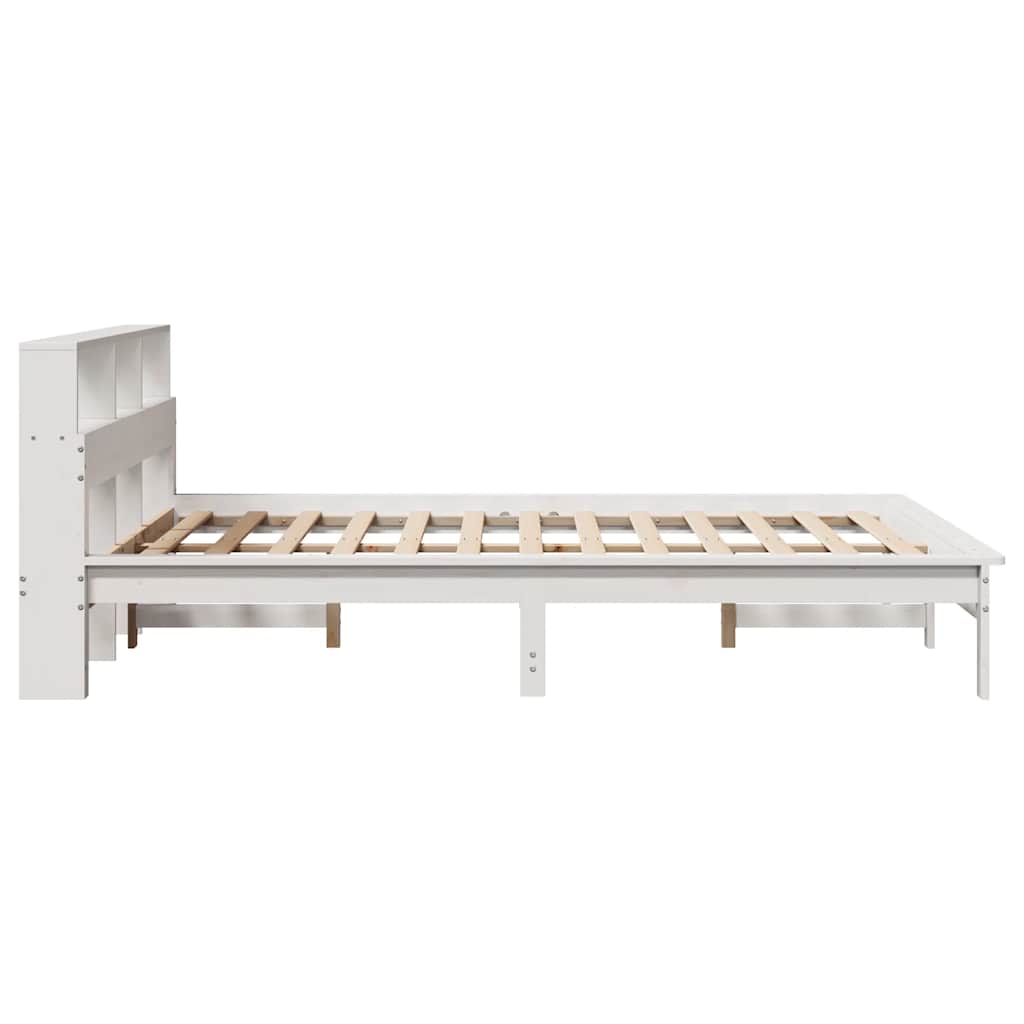 Bed Frame without Mattress Solid Wood Pine Length 200 cm White 160 cm