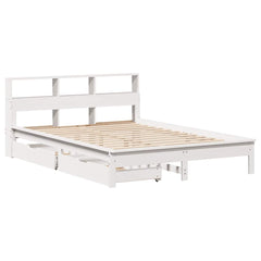vidaXL Bookcase Bed without Mattress White 140x190 cm Solid Wood Pine 3