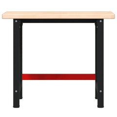 Workbench 100x60x81,5 cm Solid Wood Oak Rectangular Brown 100 x 60 x 83 cm