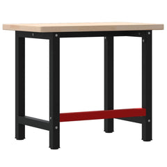 Workbench 100x60x81,5 cm Solid Wood Oak Rectangular Brown 100 x 60 x 83 cm