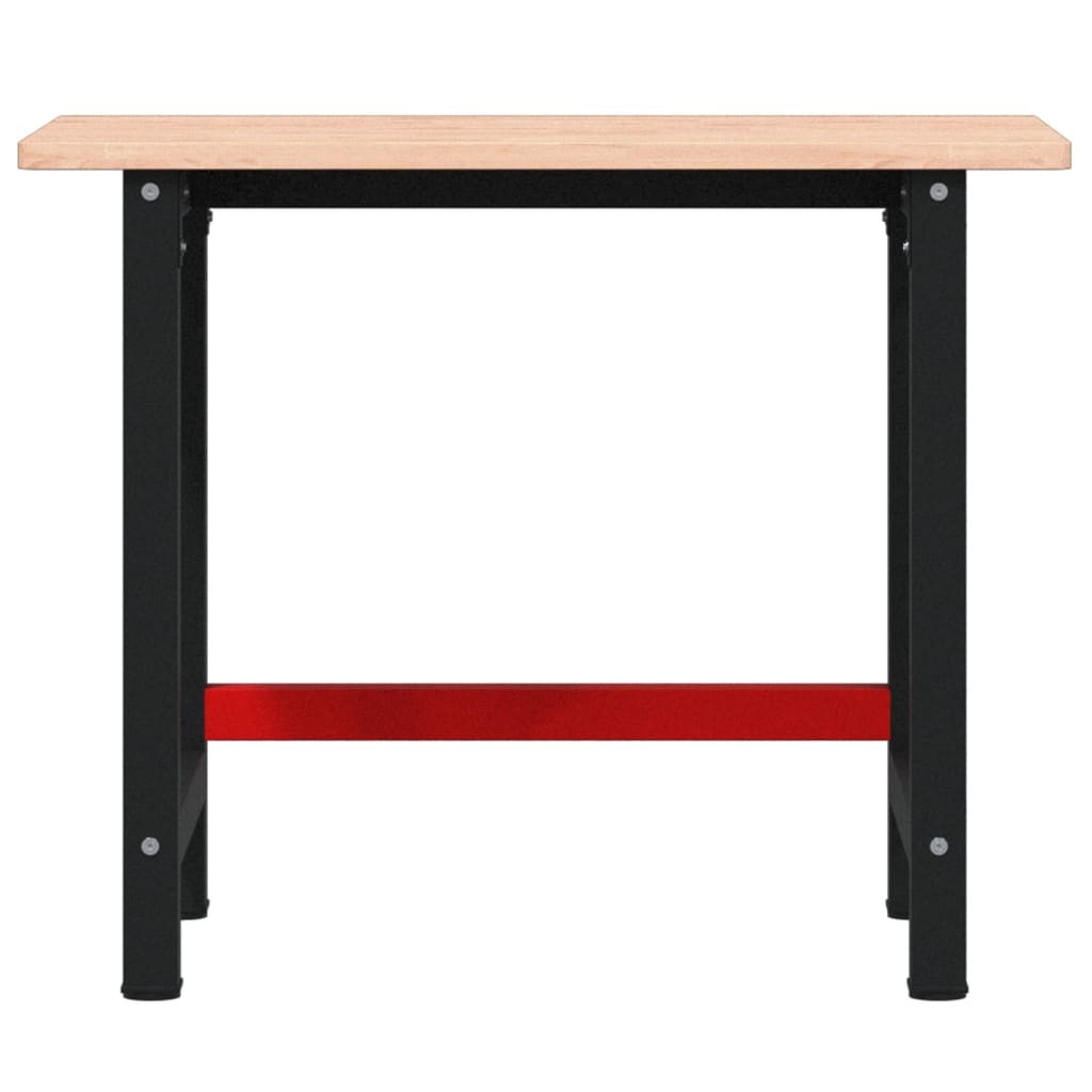 Workbench Solid Wood Beech Rectangular Natural 100 x 60 x 81.5 cm