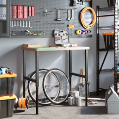 Workbench Dark Brown Rectangular Brown and black 100 x 60 x (73-99.5) cm