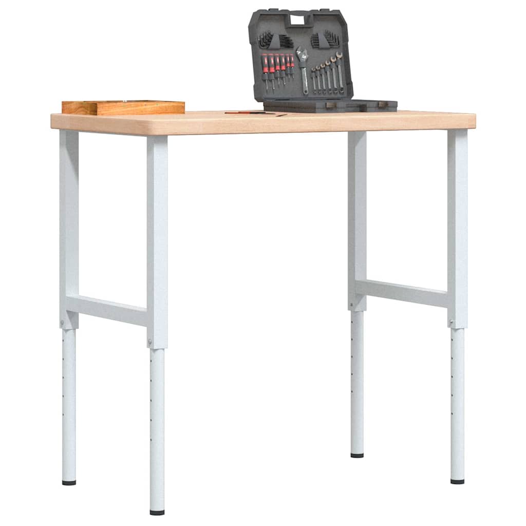 Workbench Dark Brown Rectangular Brown and white 100 x 60 x (73-99.5) cm
