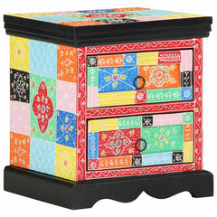 vidaXL Bedside Cabinet Multicolour 40 x 35 x 45 cm Solid Mango Wood 6