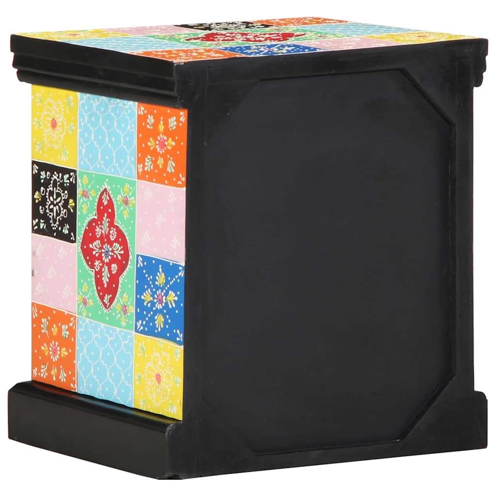 vidaXL Bedside Cabinet Multicolour 40 x 35 x 45 cm Solid Mango Wood 4