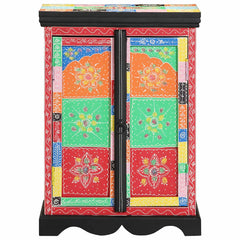 vidaXL Console Table with Shelf with Door Multicolour 50 x 30 x 70 cm 2