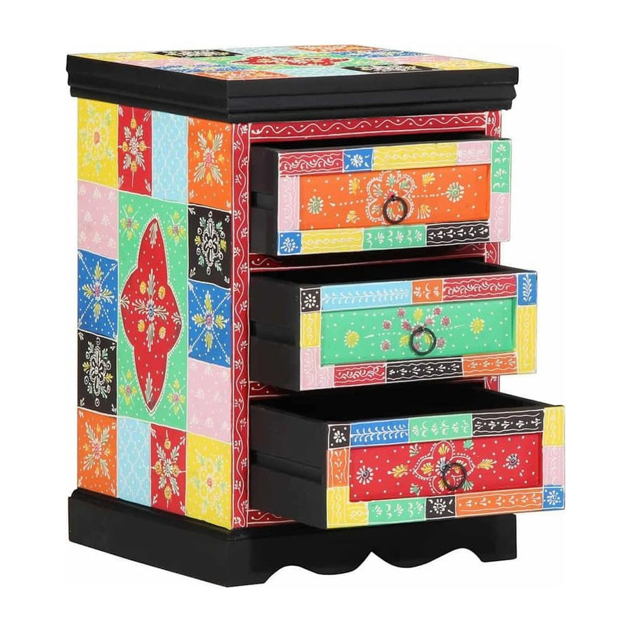 Drawer Cabinet Multicolour Solid Mango Wood