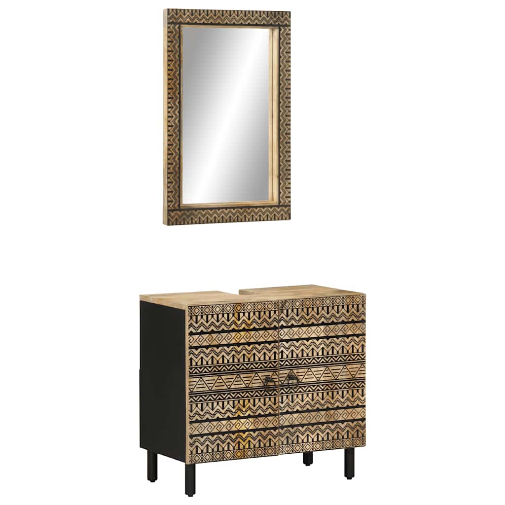 vidaXL 2 Piece Bathroom Furniture Set Solid Wood Mango 1