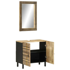 vidaXL 2 Piece Bathroom Furniture Set Solid Wood Mango 2