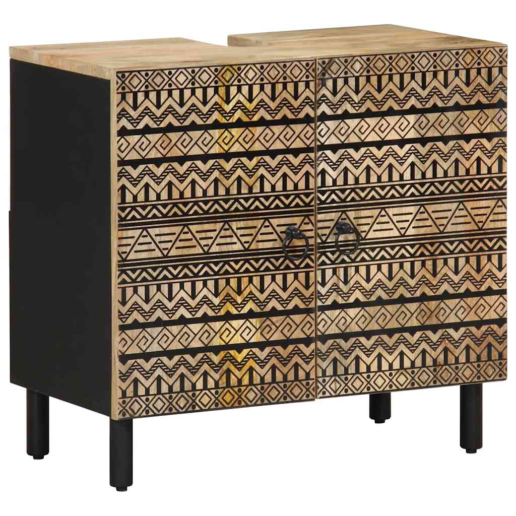 vidaXL 2 Piece Bathroom Furniture Set Solid Wood Mango 4