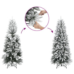 vidaXL Christmas Tree | White and green | PVC and PE, steel | Slim 3