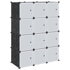 vidaXL Storage Cube Organiser with 12 Cubes and Hanging Rods PP 2