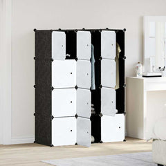 vidaXL Storage Cube Organiser with 12 Cubes and Hanging Rods PP 3