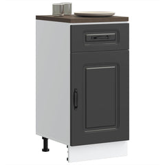 Kitchen Base Cabinet "Kalmar" Engineered Wood Black 1x bottom cabinet (1 door 1 drawer) 40 cm wide 81.5 cm high