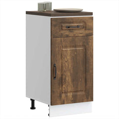 Kitchen Base Cabinet "Kalmar" Engineered Wood Smoked Oak 1x bottom cabinet (1 door 1 drawer) 40 cm wide 81.5 cm high