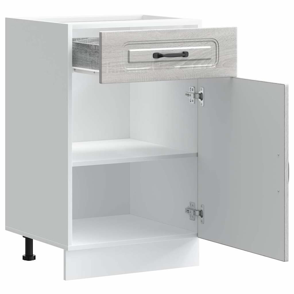 vidaXL Kitchen Base Cabinet Kalmar Grey Sonoma Engineered Wood 5