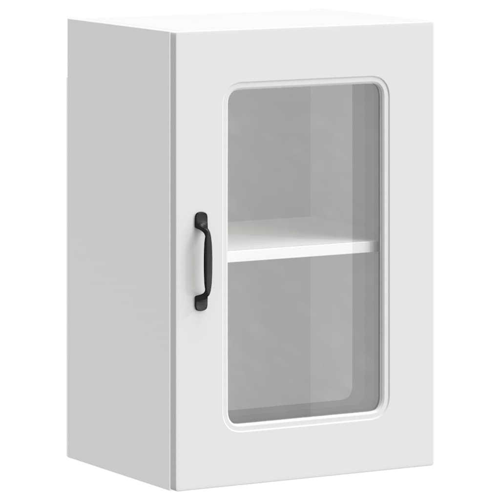 vidaXL Kitchen Wall Cabinet with Glass Door Kalmar White Engineered Wood 2