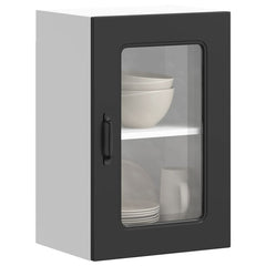 vidaXL Dishwasher Panel with 2 Glass Doors KALMAR Black