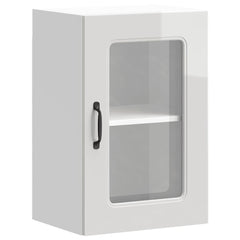 vidaXL Kitchen Wall Cabinet with Glass Door Kalmar High Gloss White Engineered Wood 2