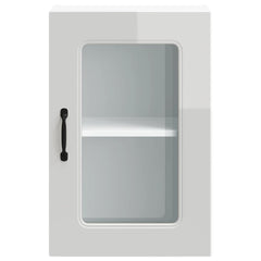 vidaXL Kitchen Wall Cabinet with Glass Door Kalmar High Gloss White Engineered Wood 6