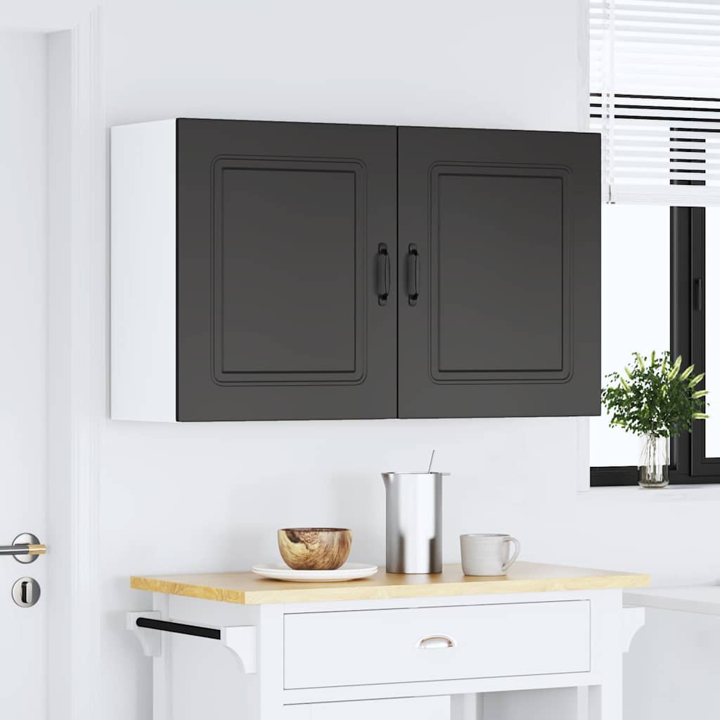 vidaXL Dishwasher Panel with 2 Glass Doors KALMAR Black