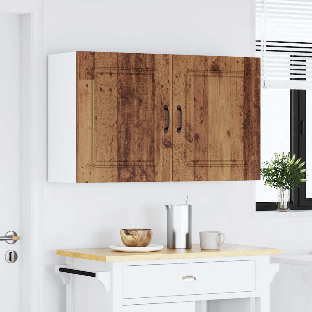vidaXL Kitchen Wall Cabinet with Glass Door "Kalmar" Old Wood