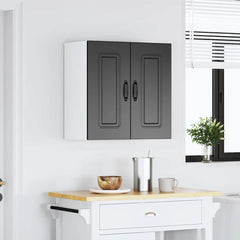 vidaXL Kitchen Wall Cabinet Kalmar Black Engineered Wood 3