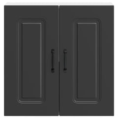 vidaXL Kitchen Wall Cabinet Kalmar Black Engineered Wood 6