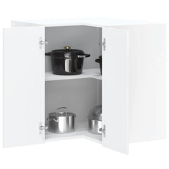 Dishwasher Panel with 2 Doors KALMAR High Gloss White 1x wall corner cabinet 57 cm wide 60 cm high