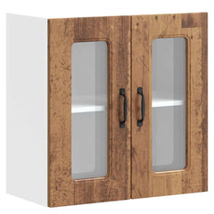 vidaXL Kitchen Wall Cabinet with Glass Door Kalmar Old Wood Engineered Wood 2