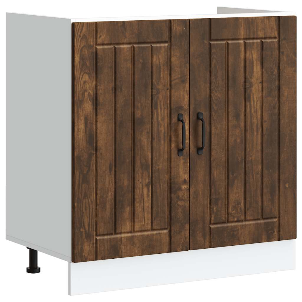 vidaXL Kitchen Base Cabinet "Lucca" Engineered Wood Smoked Oak